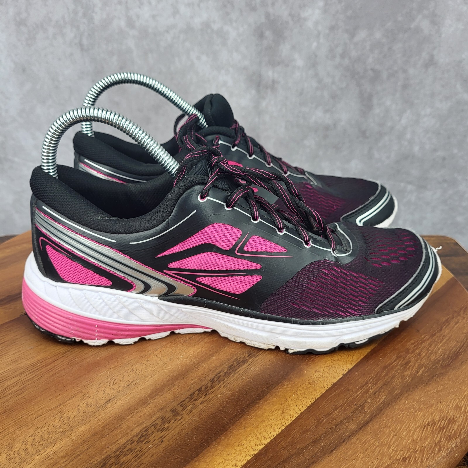 Avia Hightail Running Shoes Womens 8.5 Black Pink Arch Support Sneakers Trainers