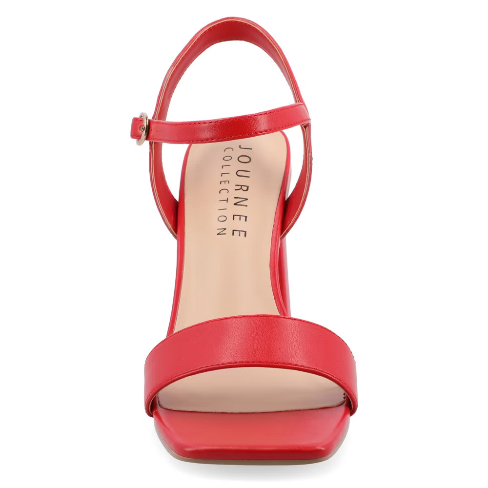 Journee Collection Womens Medium and Wide Width Tivona Mid Heel Ankle Strap