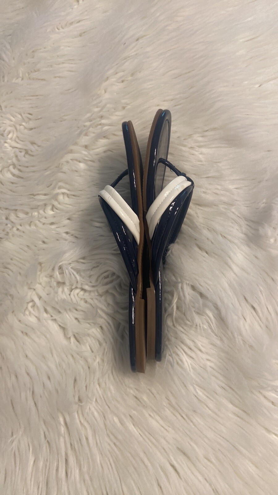 J. McLaughlin Blue and White SandalsClassic Thong Style size not available