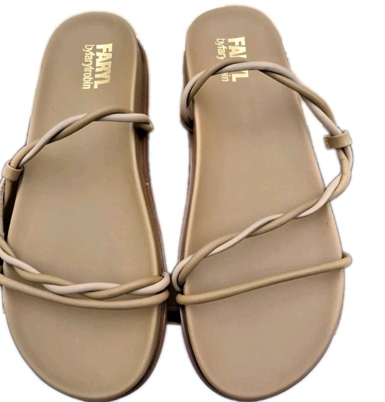 FARYL by Farylrobin Women’s 8.5 Morgan Camel Leather Sandal NWT Comfort Strappy