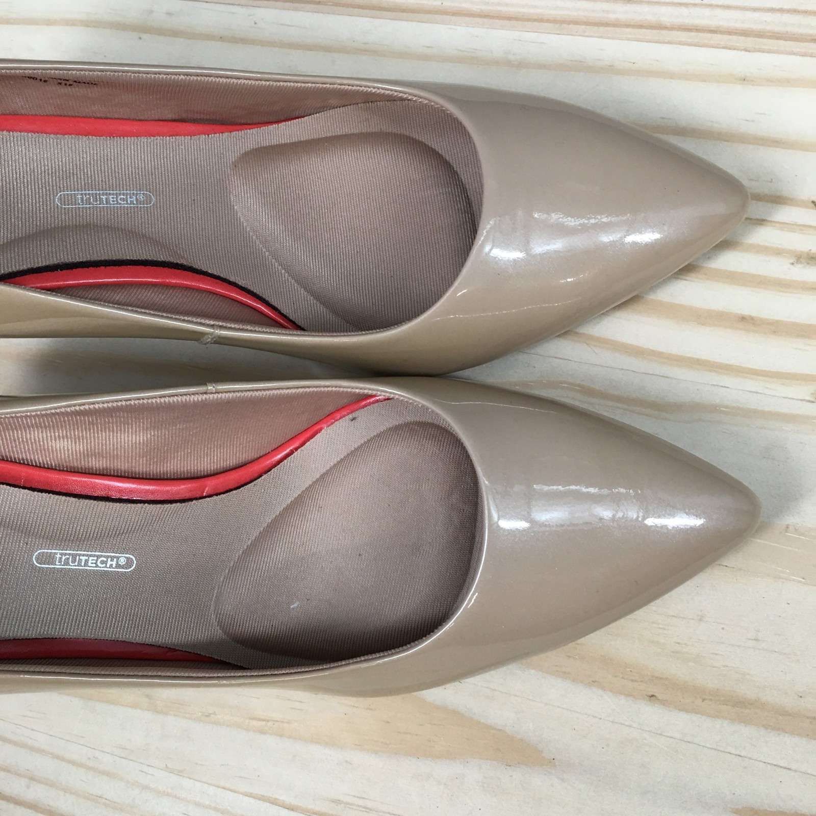 Rockport TruTech Heels Womens 9 M Pointed Toe Pump A11793 Patent Leather Nude