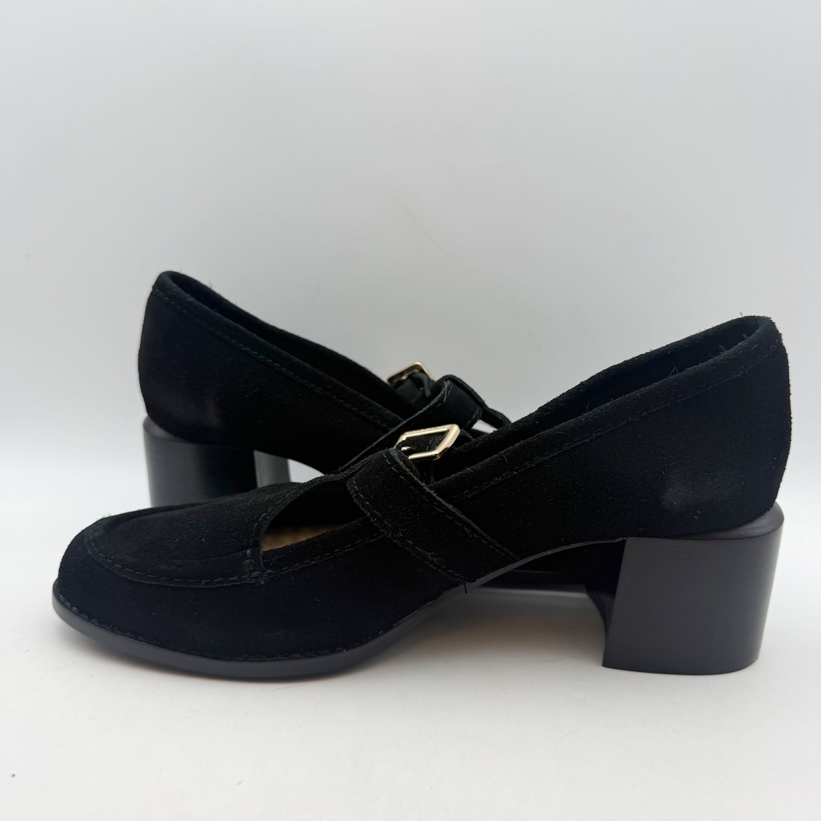 Kelsi Dagger Womens Caleb Mary Jane Heels US 9 EU 39.5 Black Cow Suede NWOB