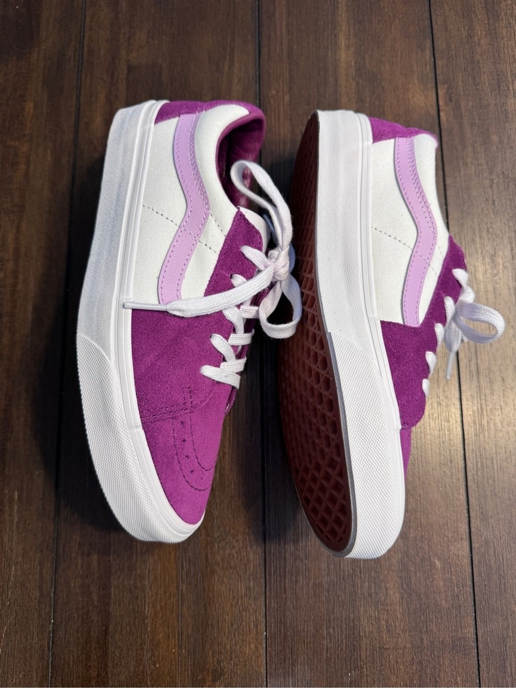 Vans Sk8-Low Dark Purple White Suede Sneakers Men 7 Women’s 8.5 Y2K Streetwear