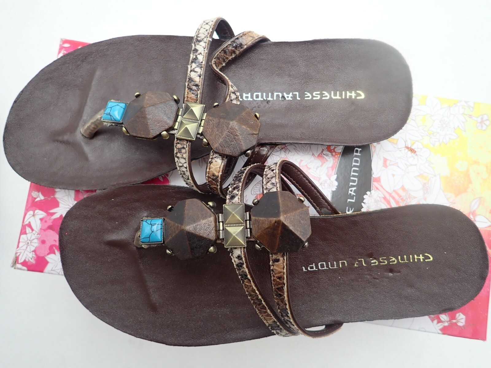 CL Flashpoint Viper Stone Design Thong Sandals Chinese Laundry choose your size