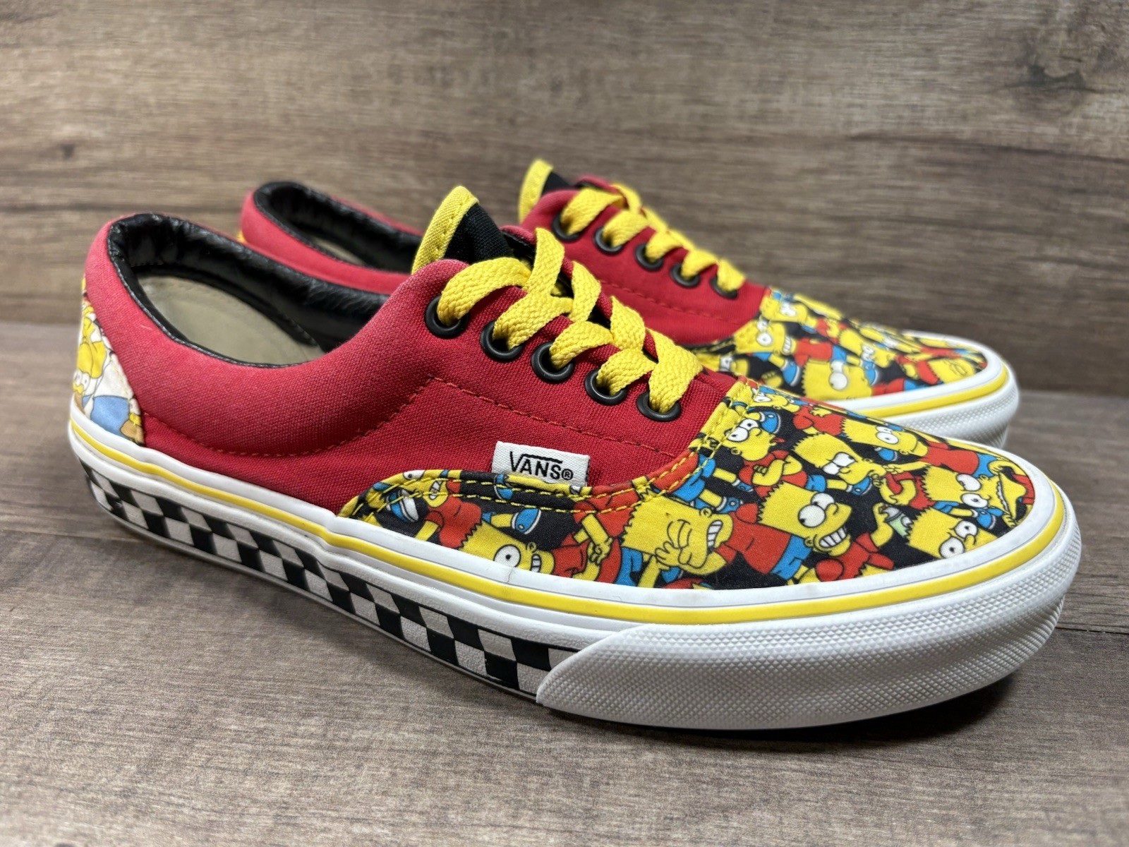 Vans THE SIMPSONS X Customs Bart & Homer Checker Sneakers Shoes Womens Size 8.5