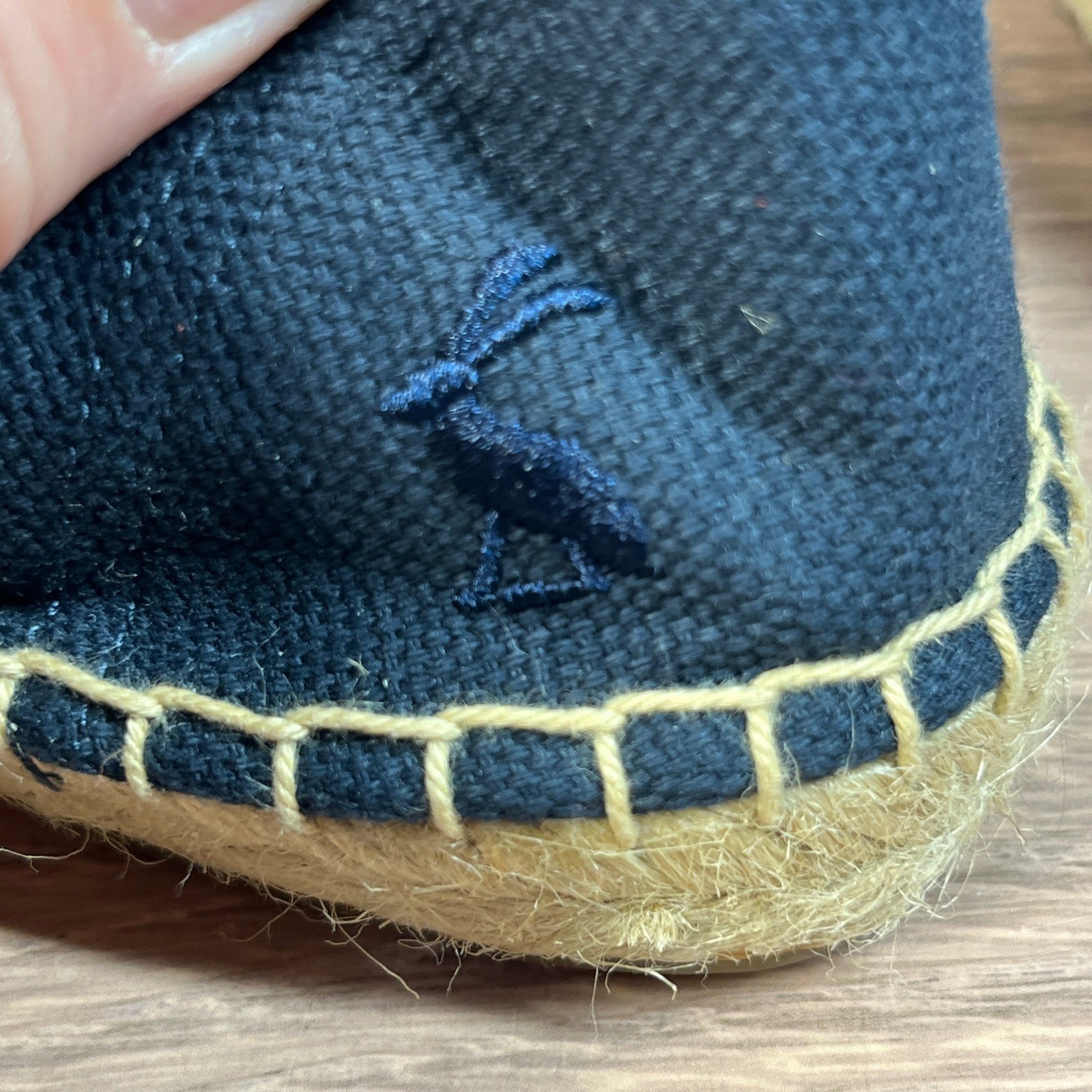 Joules Shelbury Espadrilles Womens Navy Blue Embroidered Bee Canvas Flats 5 NEW