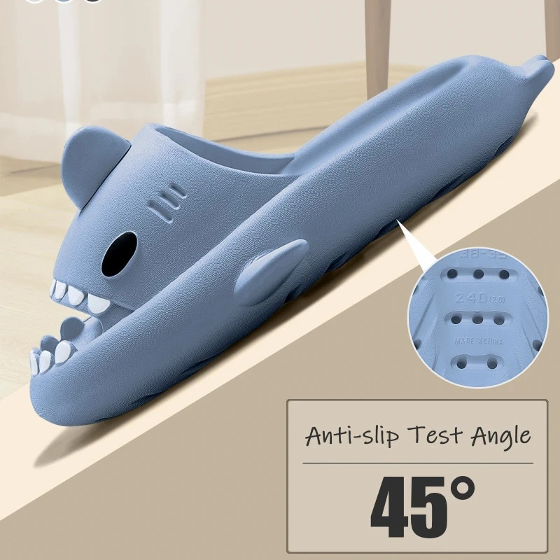 2025 Women’s EVA Shark Slippers Adults Indoor Floor Non-slip Thick Sandals Coupl