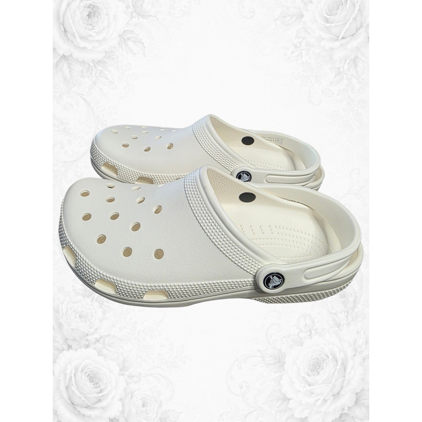 Classic Crocs Clogs Bone/Light Grey Unisex Comfort Shoes Size 8 M 10 W NWT
