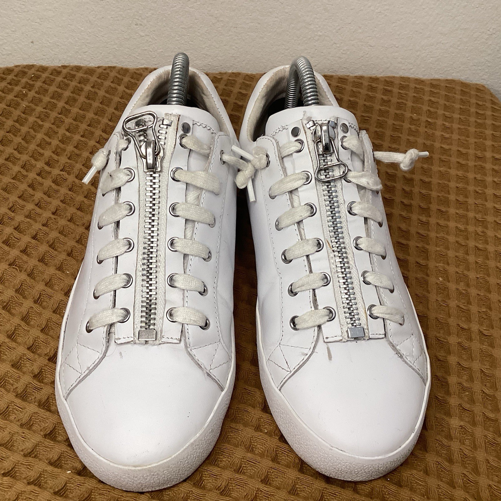 Ash NIRVANA Women’s Zip Details Sneakers EU 40 US 9 White Leather