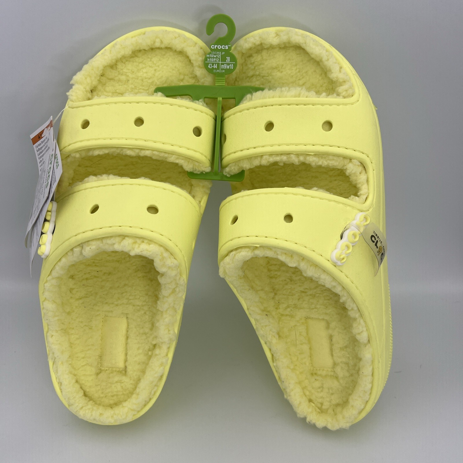 Crocs Unisex Classic Cozzzy Sandals Yellow, Slip-On, Warm, Cozy Lined M 10/ W 12