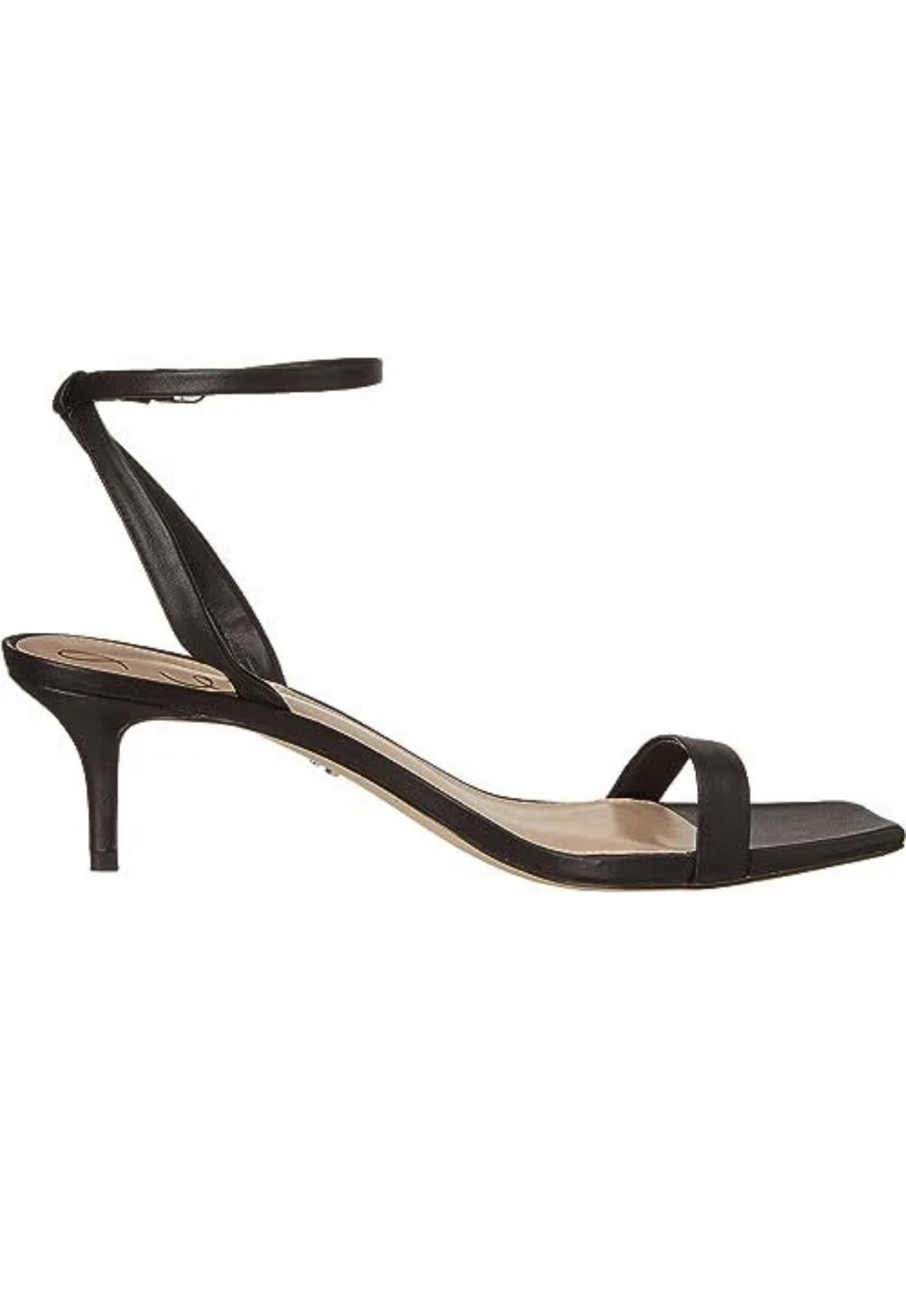 Sam Edelman Rayelle Modern Black 8 Ankle Strap Low Kitten Heel Dress Sandals