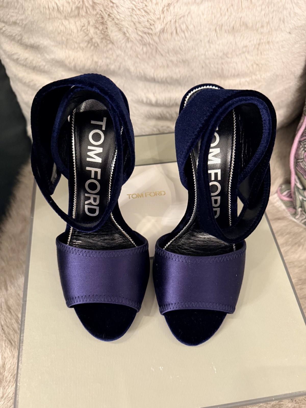 Tom Ford Midnight Blue Satin Heels