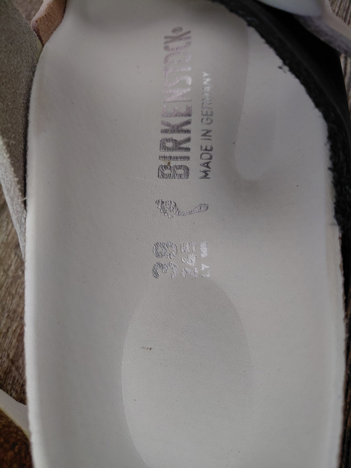 Birkenstock Women’s Arizona Split Hex peach/black Slide Size 38 / 7