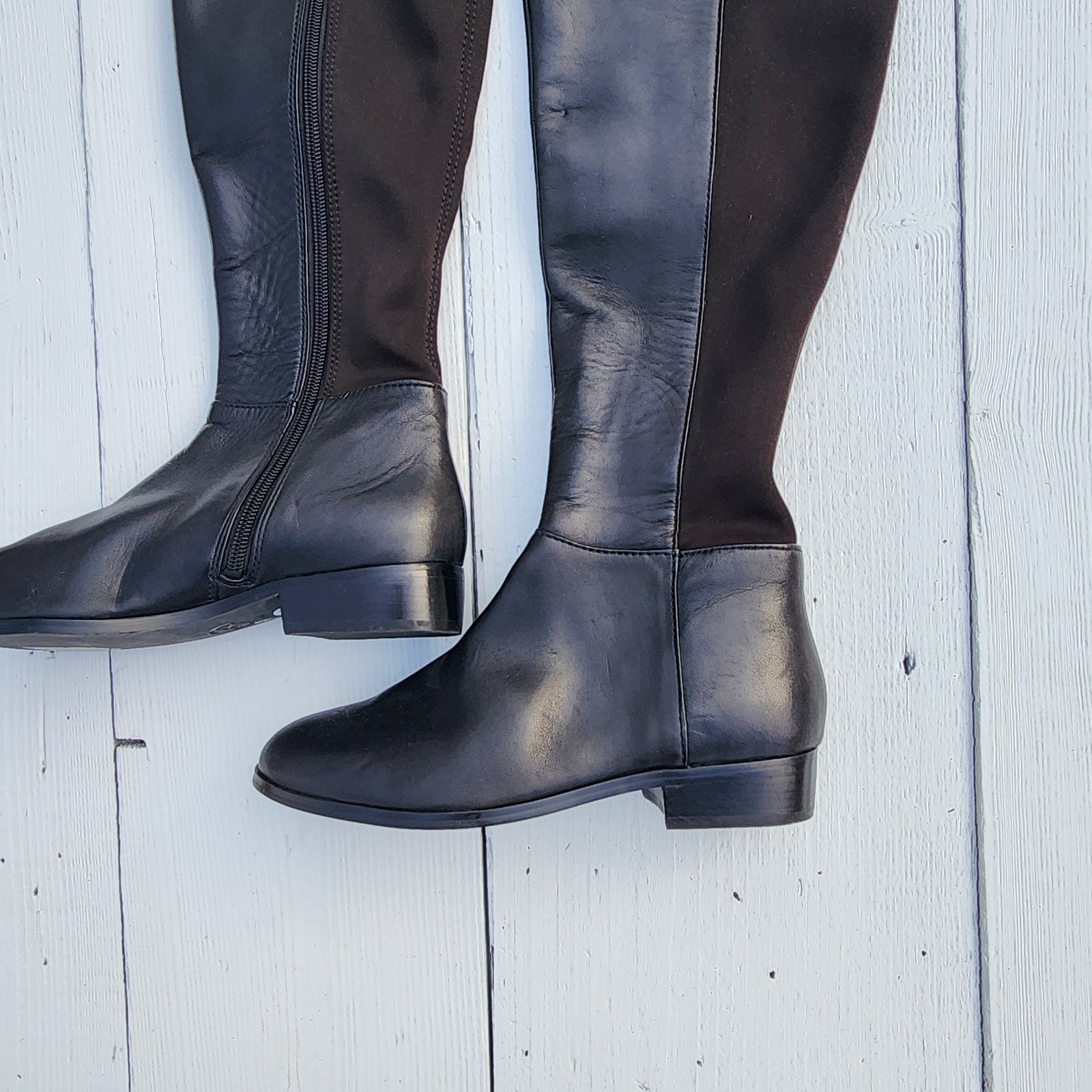 Michael Kors MK Bromley Black Leather Knee High Boots US 5 EU 35