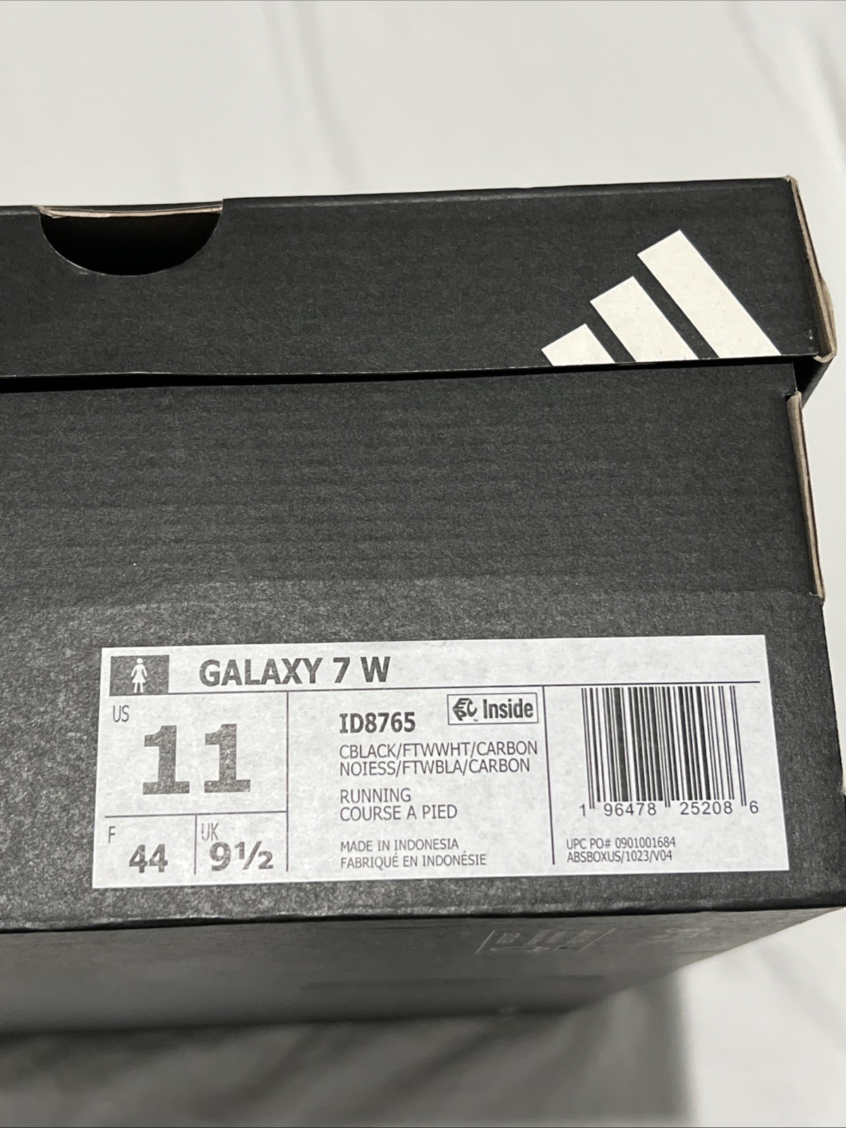 NEW Adidas Galaxy 7W Black White Carbon Running Sneaker Shoe Women sz 11 ID8765