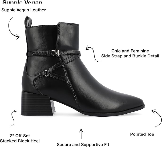 Journee Collection Women’s Tru Comfort Foam Pointed Toe Bootie | Black | 8.5 W