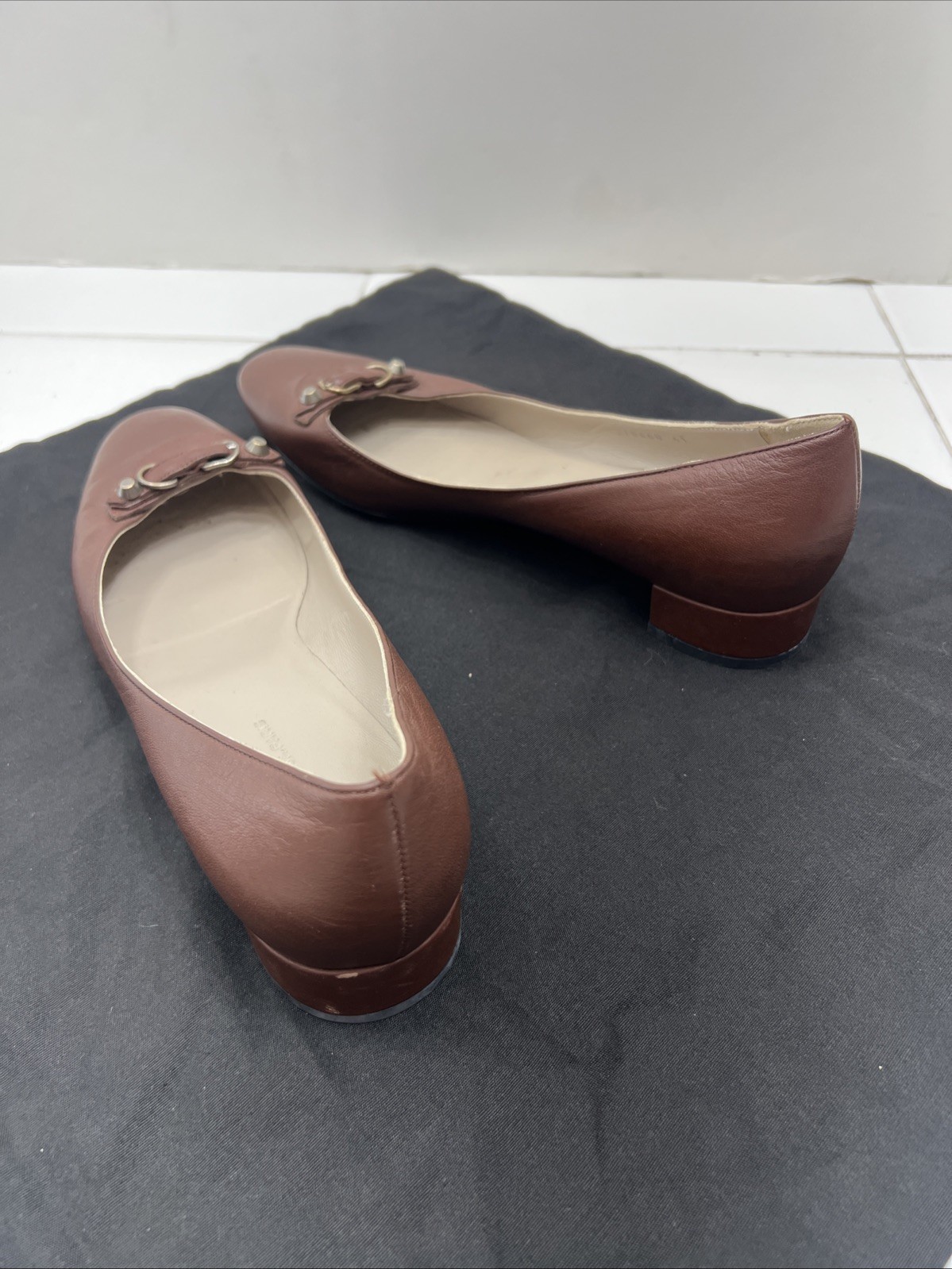 Balenciaga City 41 Ballet Low Pumps Studded Mules Slip On Smoking Loafers Mules