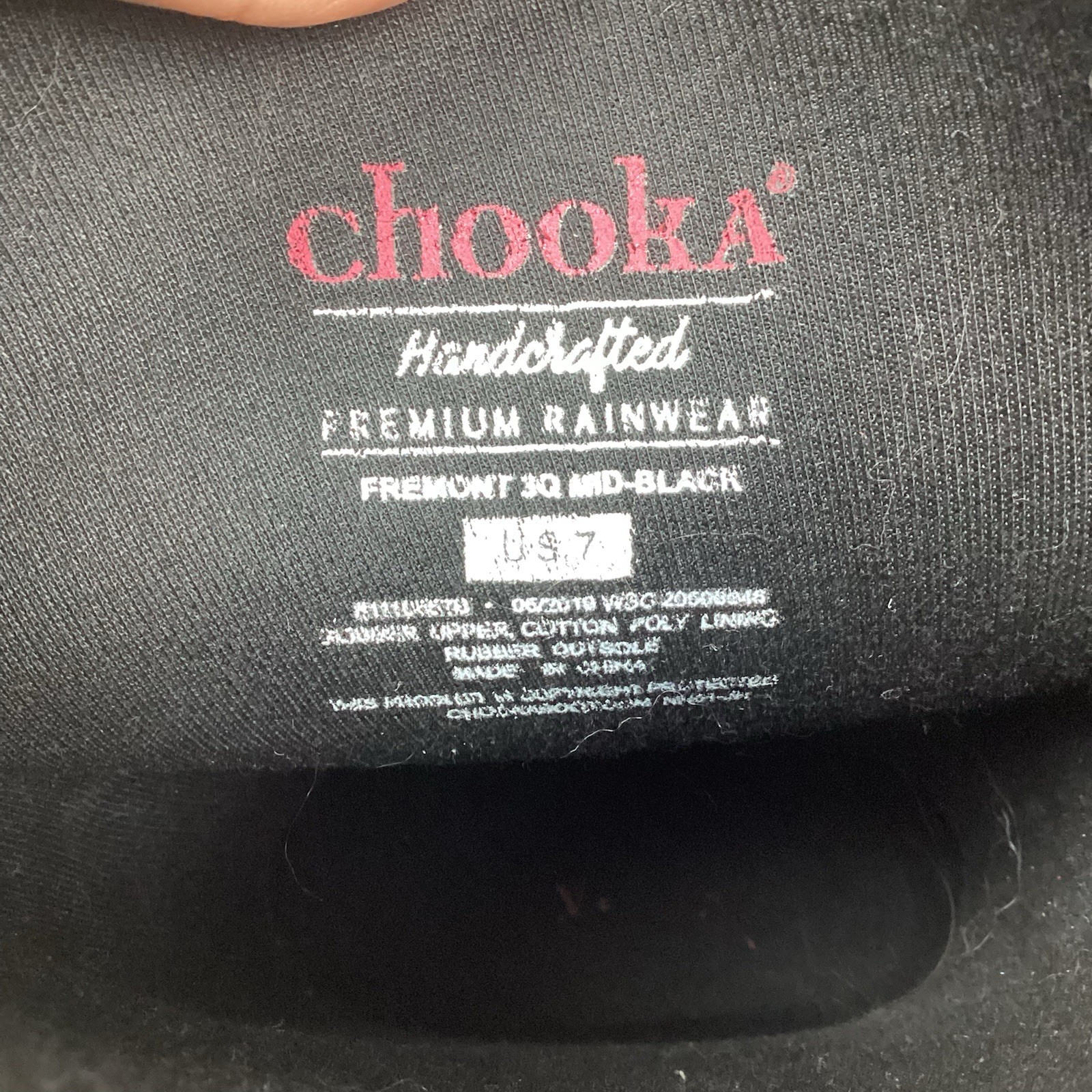 Chooka Fremont 3Q Mid Calf Pull On Black Rain Boots Women’s Size 7