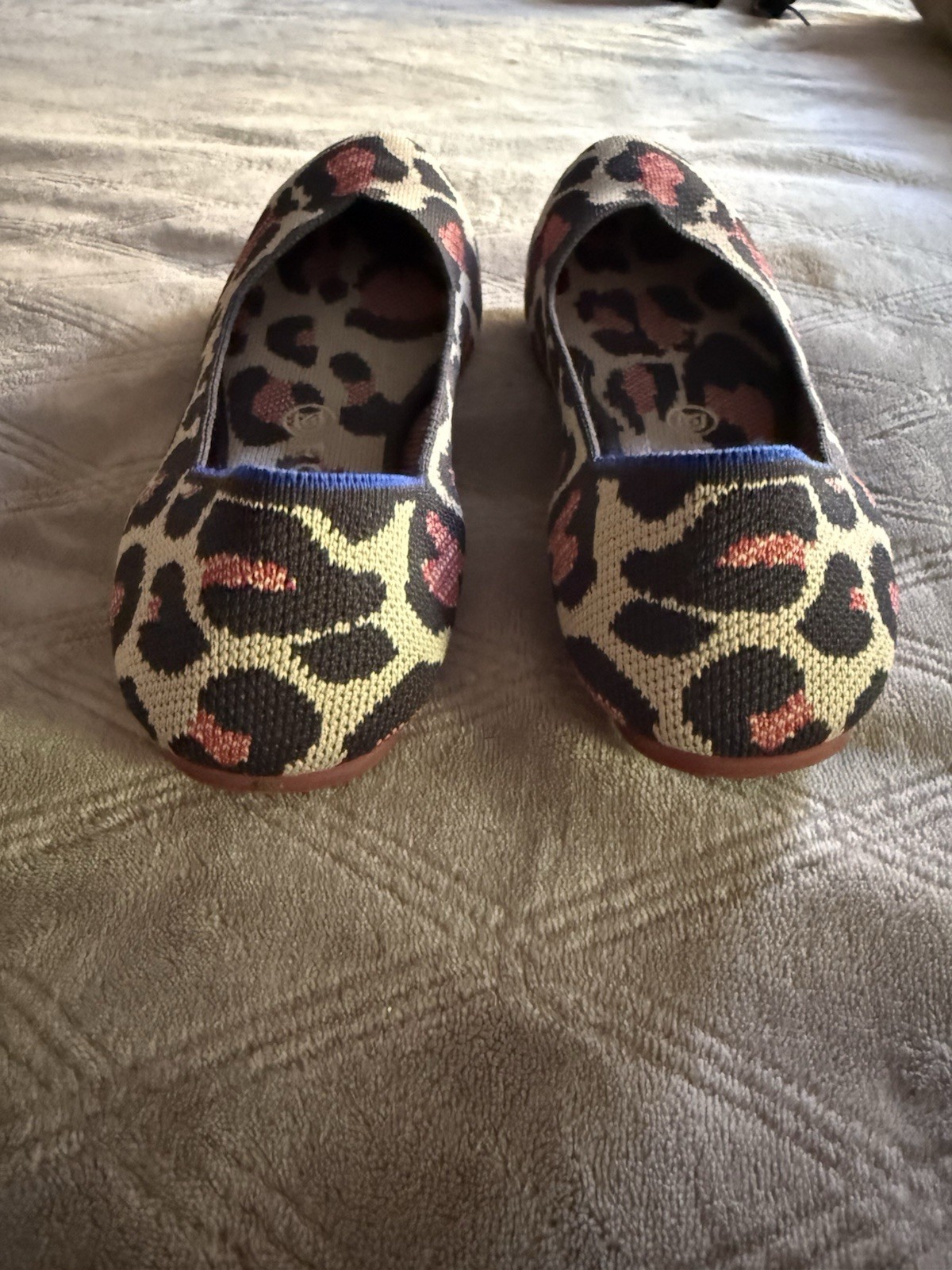 Rothy’s Women’s Multicolor Animal Print Knit Slip-On Pointed Toe Flats 9