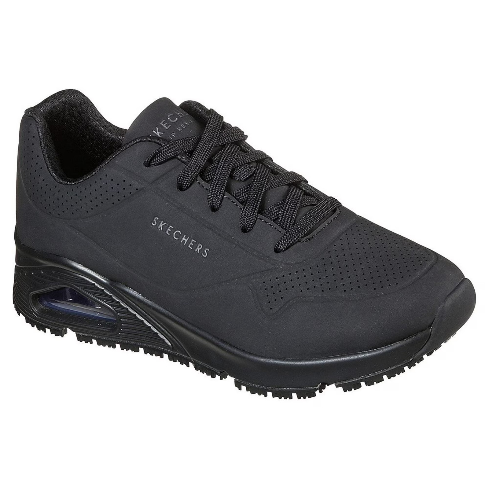 Skechers Work Women’s Uno Slip Resistant Lace Up Athletic Work Shoes Black M