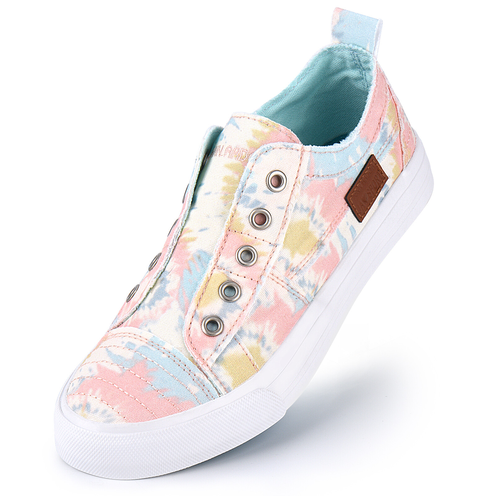 Womens Slip On Fashion Sneakers No Laces Casual Canvas Flats Tennis Walking Shoe