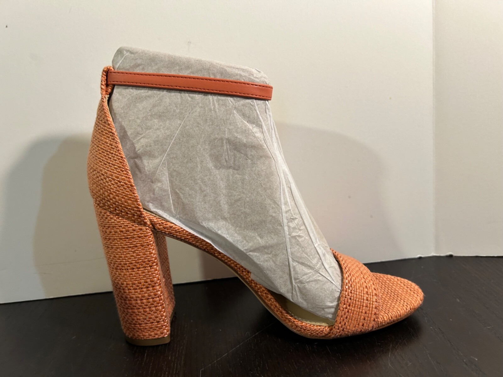 Sam Edelman Yaro Woven Look Block Heel Sandal Stucco Pink/Coral Size 8.5 – NWOB