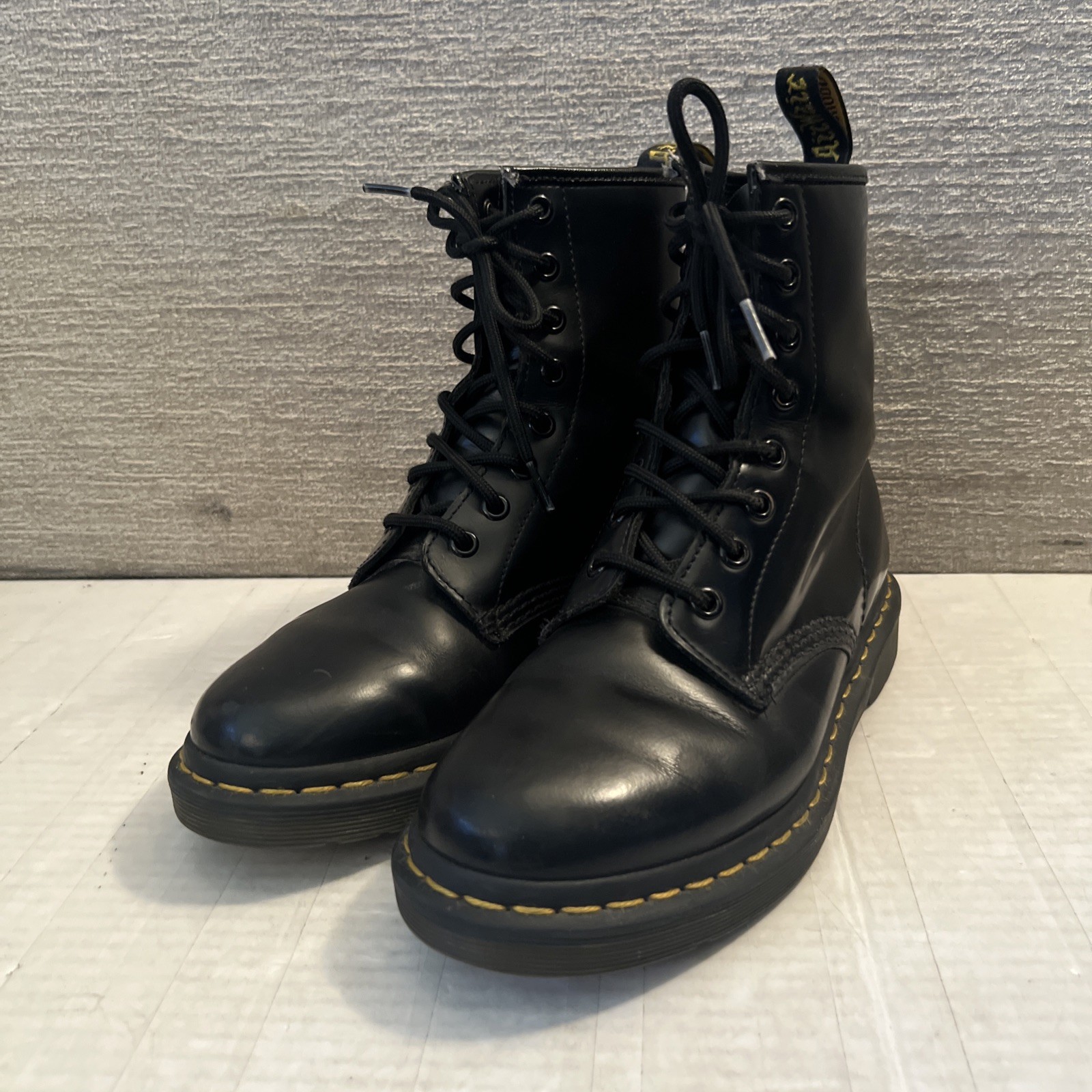 Dr. Martens 1460 W Combat Boots Black Smooth Leather Doc Martens Women’s 7 EUC