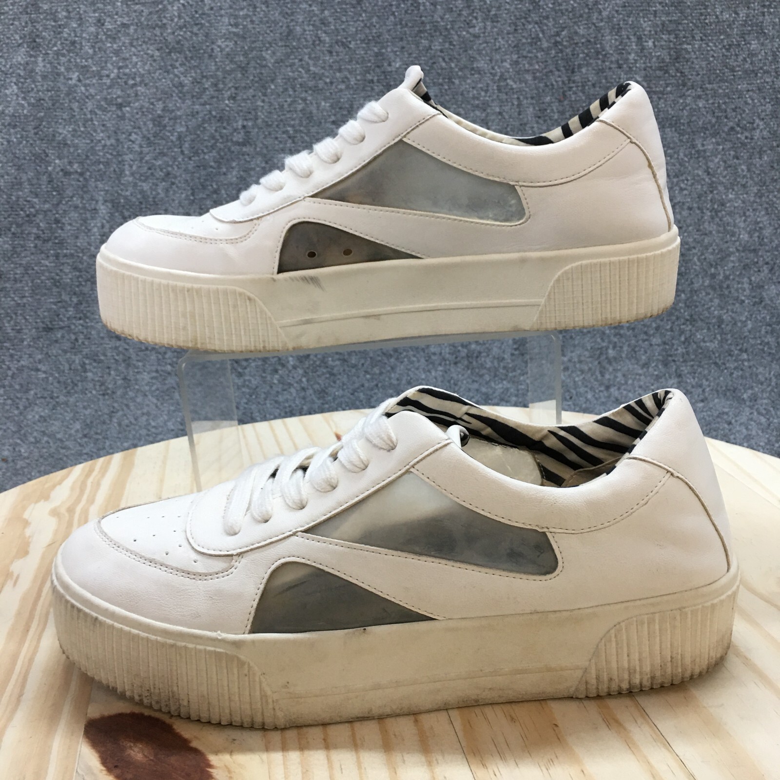 Mix No. 6 Shoes Womens 10 Emmalyn Platform Sneakers White Faux Leather Casual