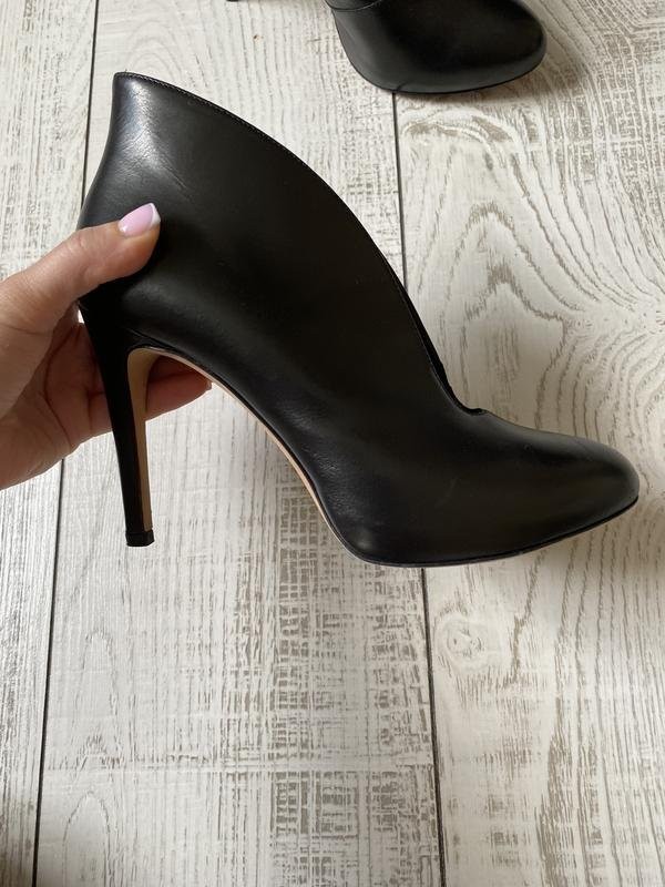 Women navy boot heels black leather 38 #BAKN