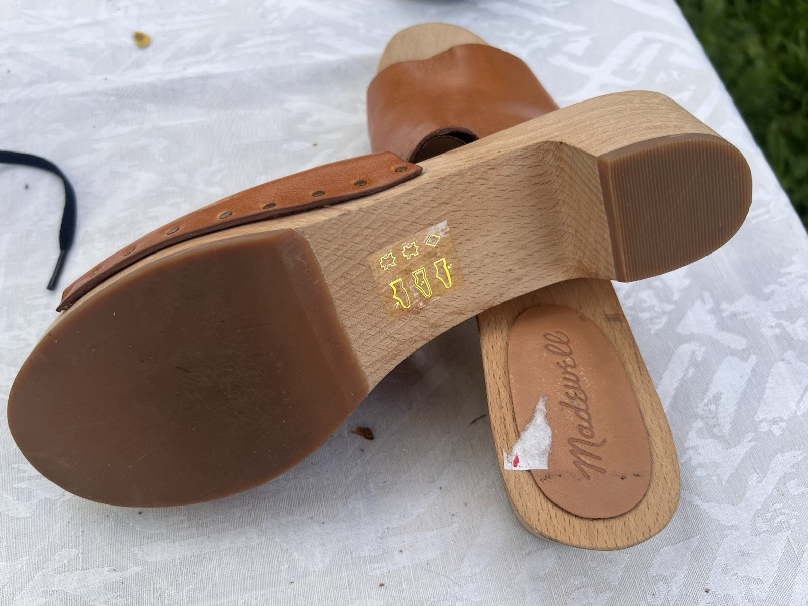 Madewell Women’s Brown Leather Slide Sandals Slip-On Solid US 7.5