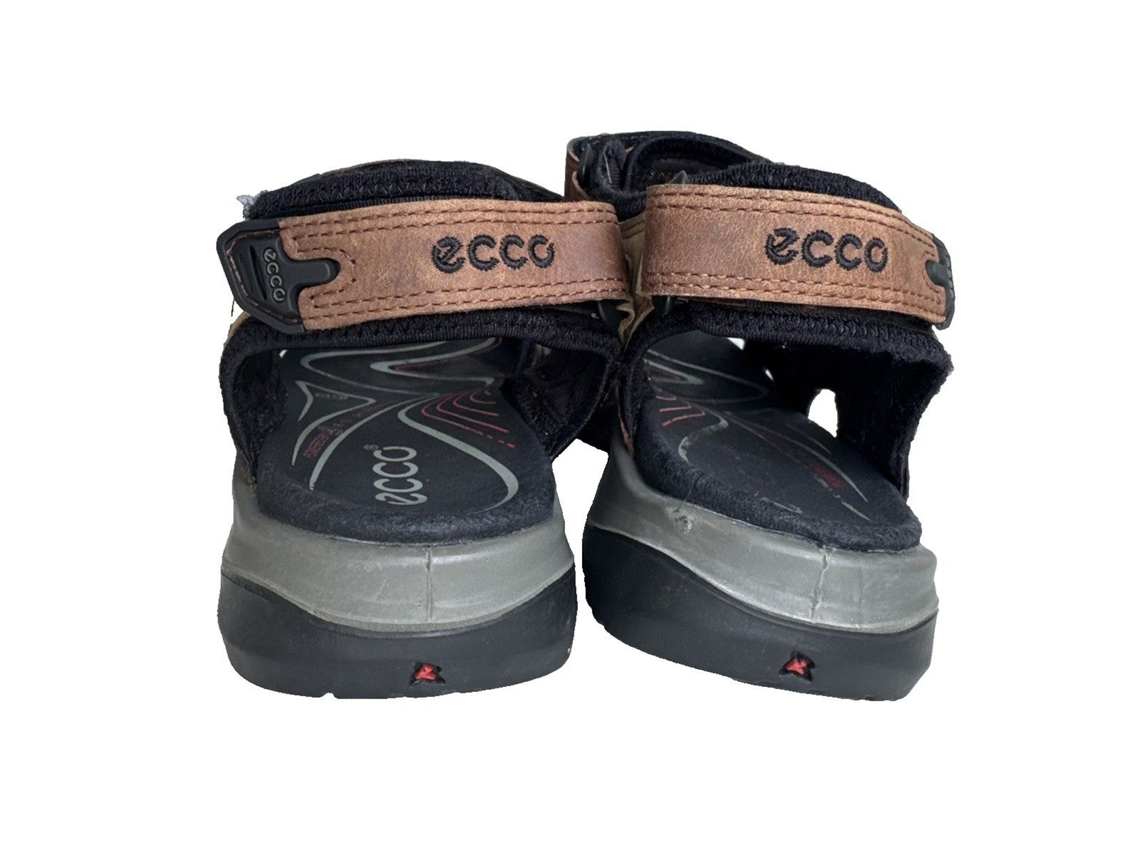 ECCO Yucatan Offroad Sandals Womens 9.5 Brown Black Hiking Walking Shoes