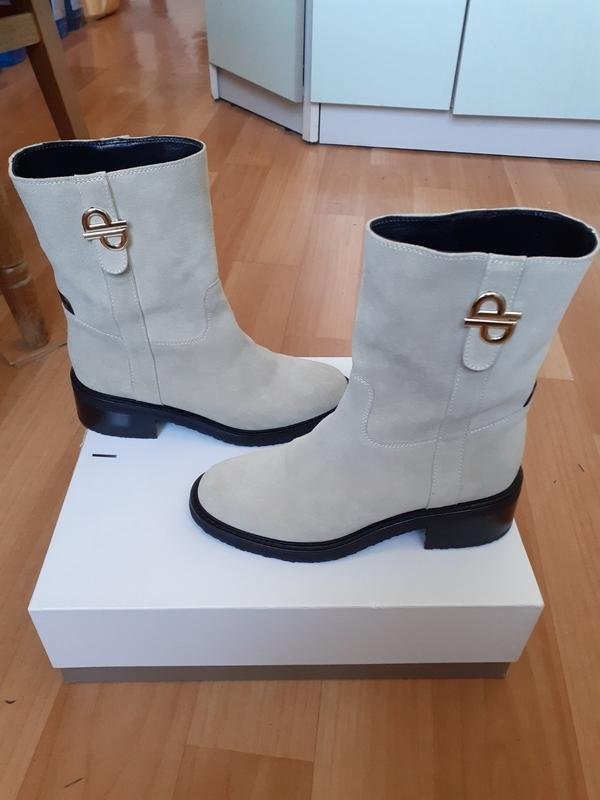 Women Pollini Boots Grey Suede 37.5