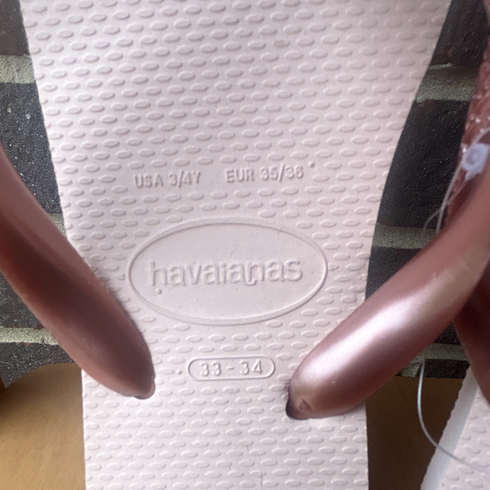 Havaianas Ballet Rose Solid Flip Flop Sandals Kids US 3/4Y 33/34 EU 35/36