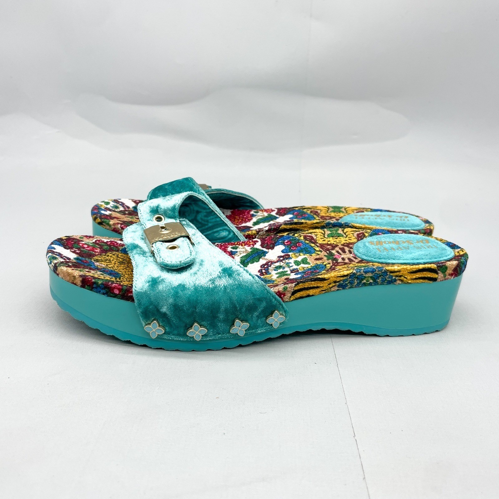 Dr. Scholls Iris Apfel Original Too Womens 7 Slide Sandals Tiger Velvet Platform