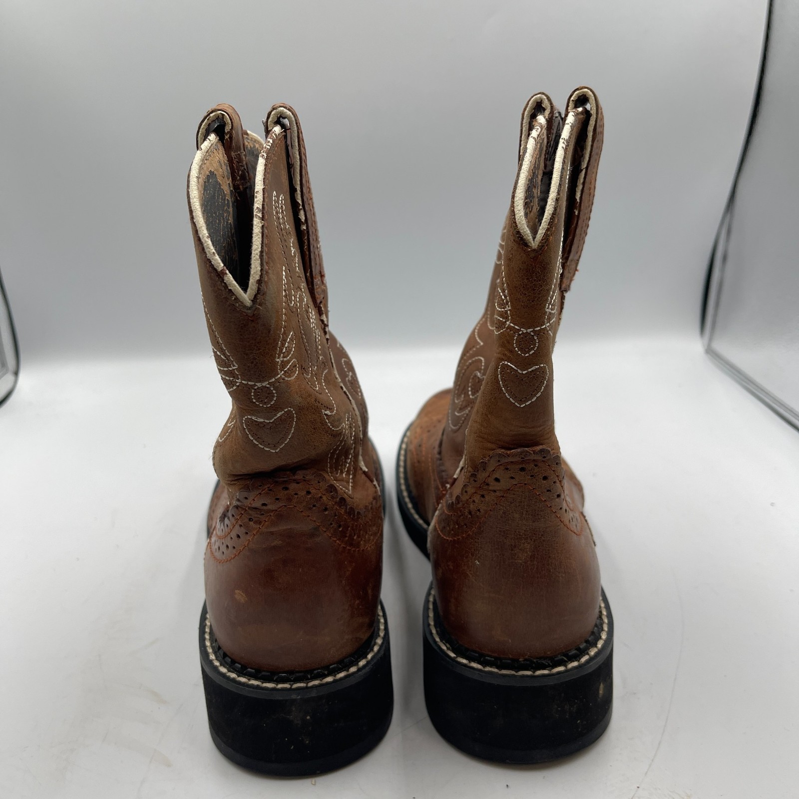 Ariat Fatbaby 10000860 Women’s 7 B Ankle Boots Saddle Leather Cowgirl Western
