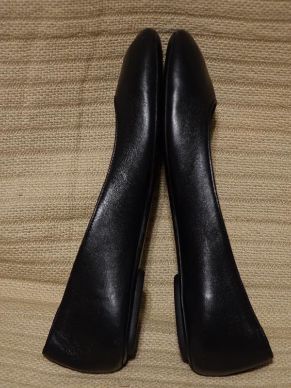 Women navy boot heels black leather 36.5 #B9MY