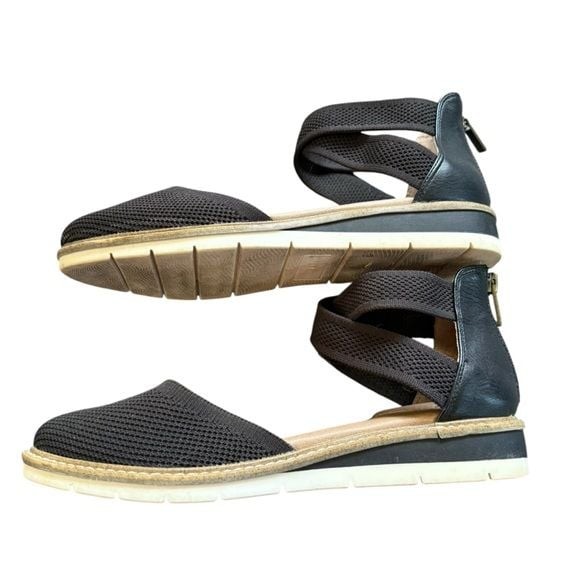 Kelly & Katie Black Ankle-Strap Flat Sandals
