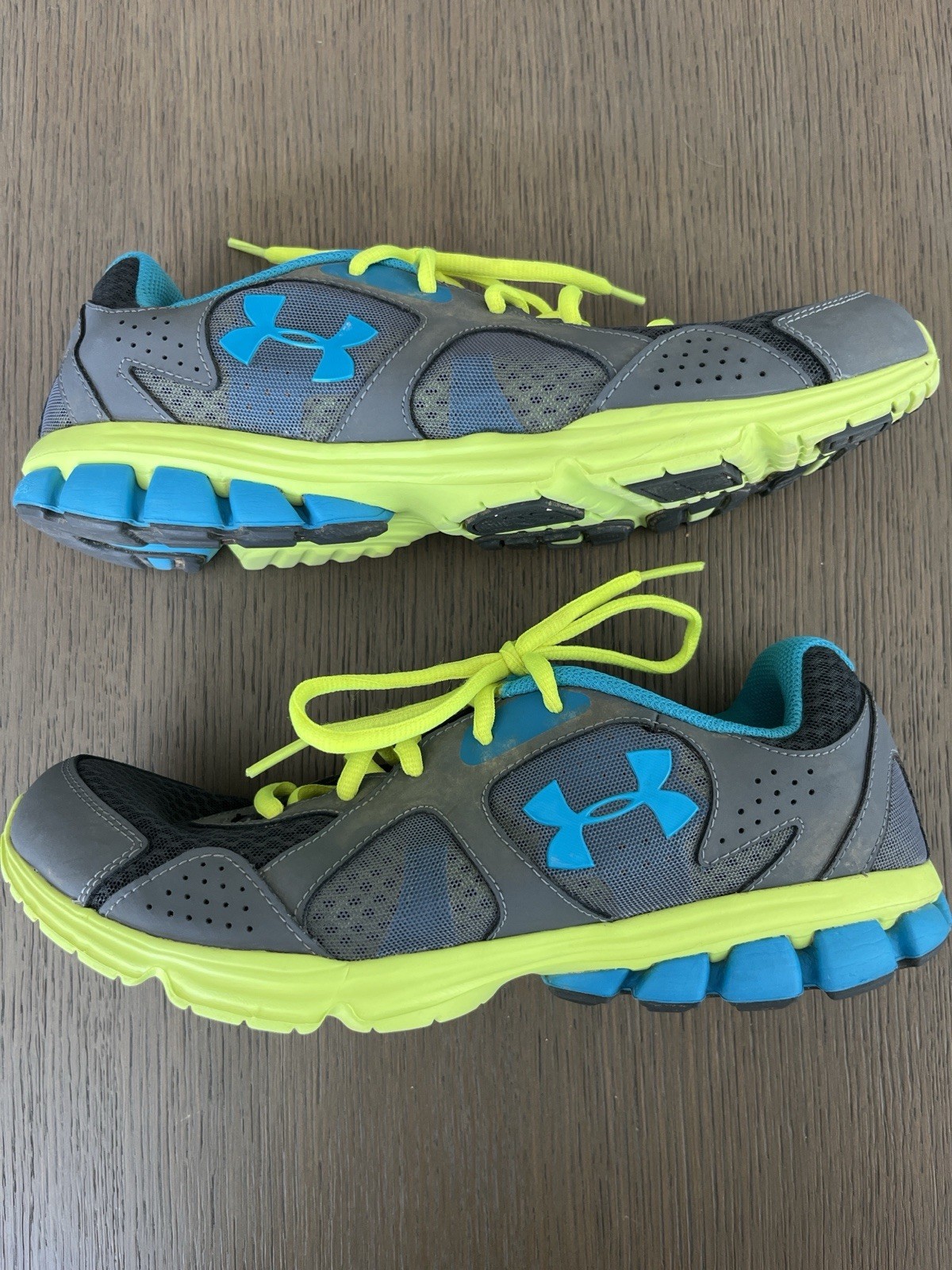 Under Armour Assert Unisex Running Sneakers Gray/Black/Blue Yellow US 11