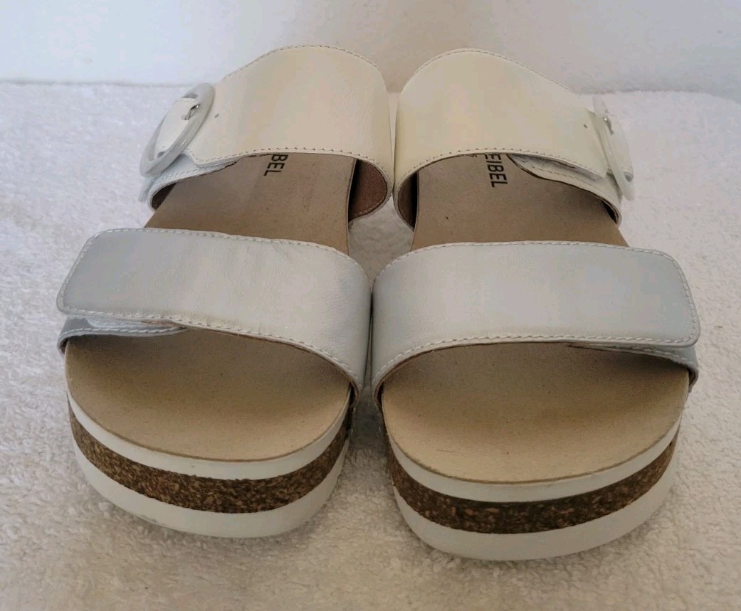 Josef Seibel Quinn 14 Sandals Women’s Silver Kombi Leather Slip-On 38/ 7-7 1/2