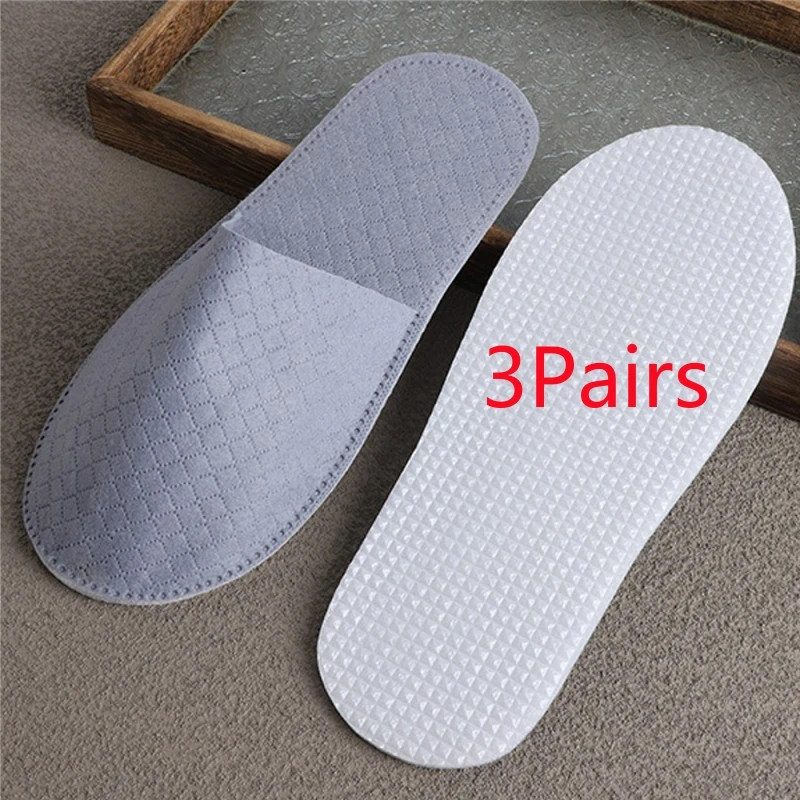 1-3Pair Disposable Slippers Women Men Travel Slipper Home Indoor Guest Shoes Non