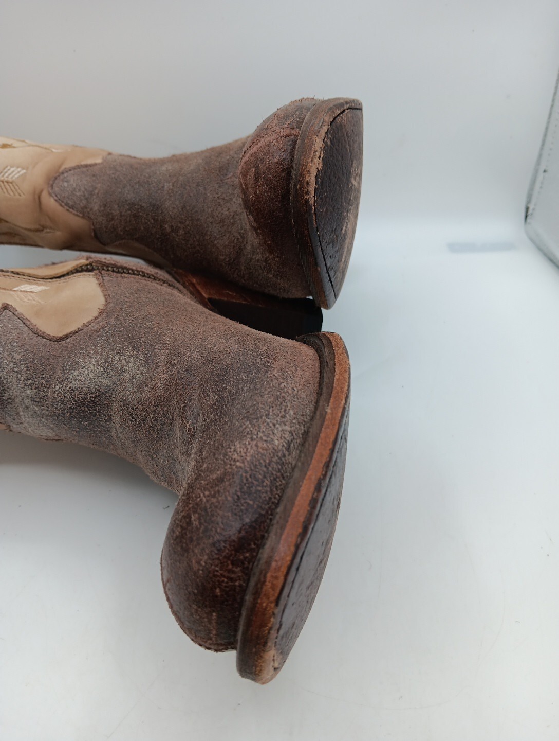 Womens Junk Gypsy By Lane Heeled Distressed Leather Boots Size 7