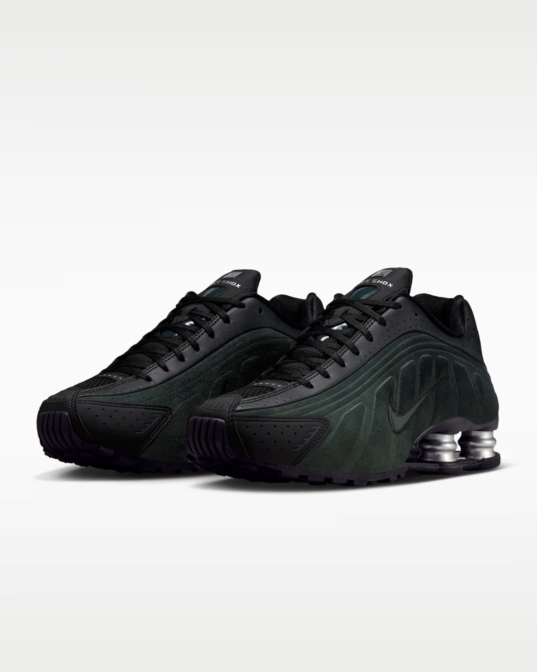 Nike Shox R4 Womens Size 7 Black Metallic Silver Seaweed HQ7739 002