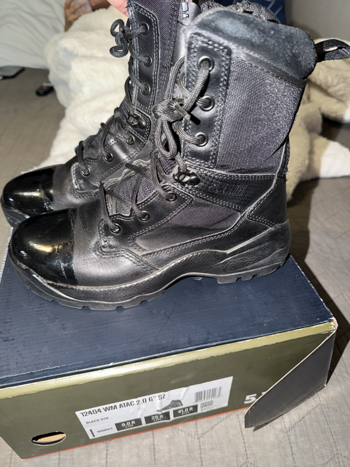 5.11 WM ATAC 2.0 Women’s Black Leather Lace-Up Combat Boots 9R Non-Slip