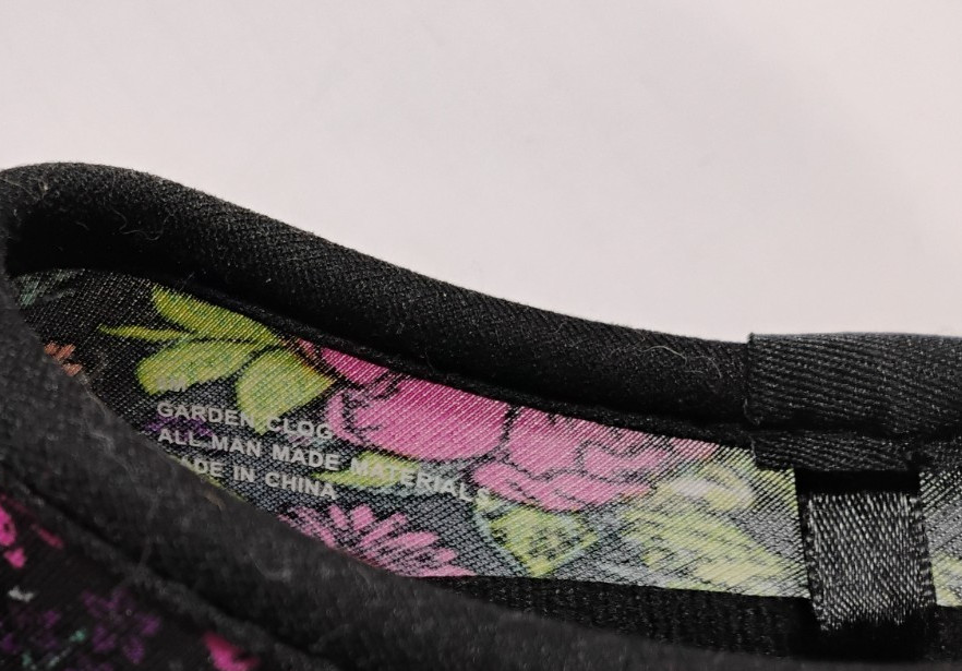 Ground Work Womens Garden Clogs Black Floral Waterproof Shoes Size 9 LKNEW