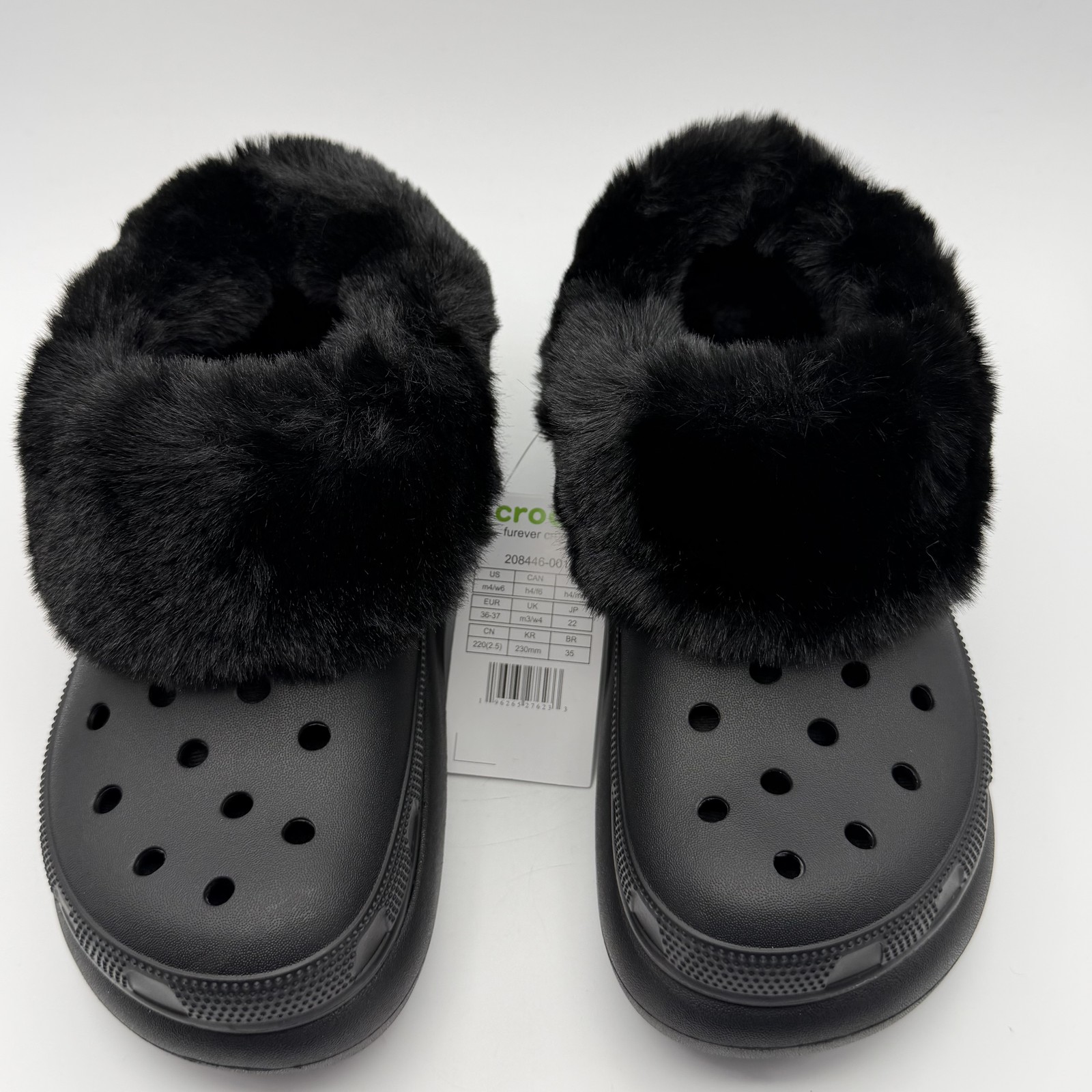 Crocs Furever Crush Lined Clog Platform Sandals Black Women’s US 6 / EUR 36-37