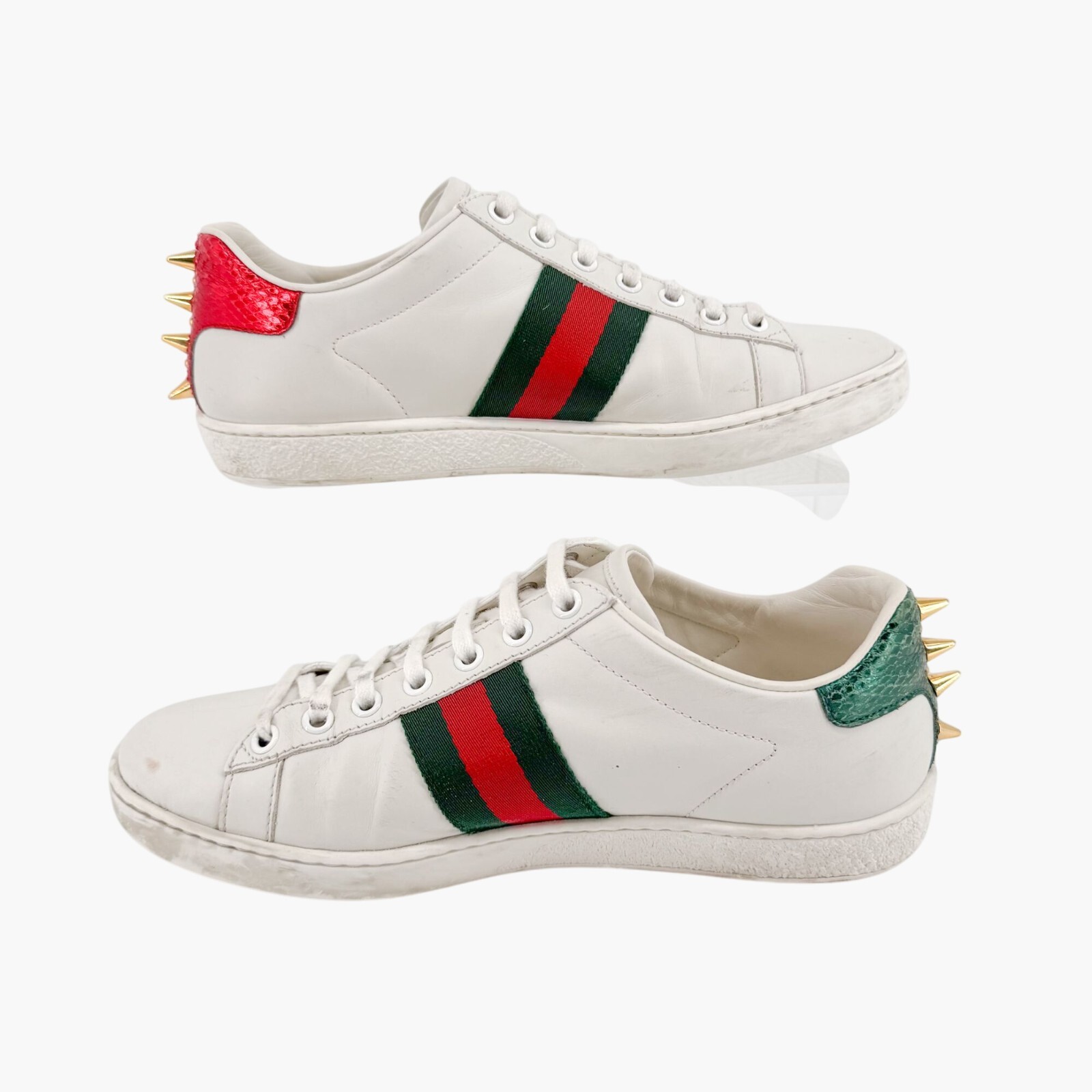 Gucci Ace Pearl Sneakers Size 36.5 US 6.5 White Leather Stud Spike Low Top Shoe