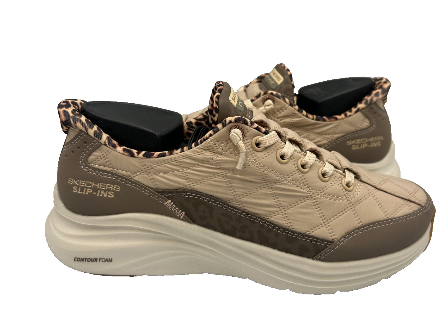 Skechers Women’s Slip ins Cozy Fit Leopard Dream Shoes Brown/Black Size:7.5 121K