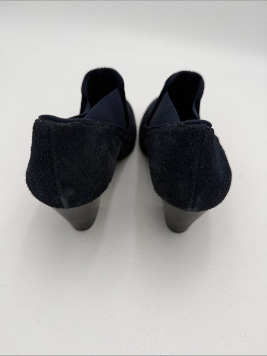 Nurture by Lamaze Navy Suede Block Heel Slip-On Booties women 8.5 M office retro