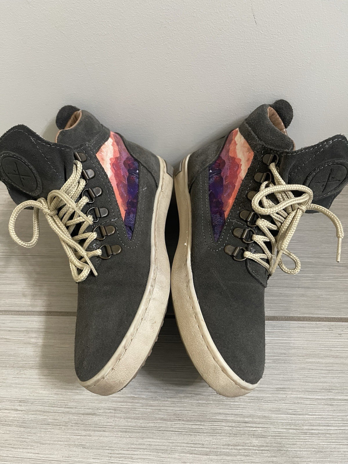 Inkkas Andes Mountain Camping Boots High Top Gray Suede Canvas Women’s Size 8