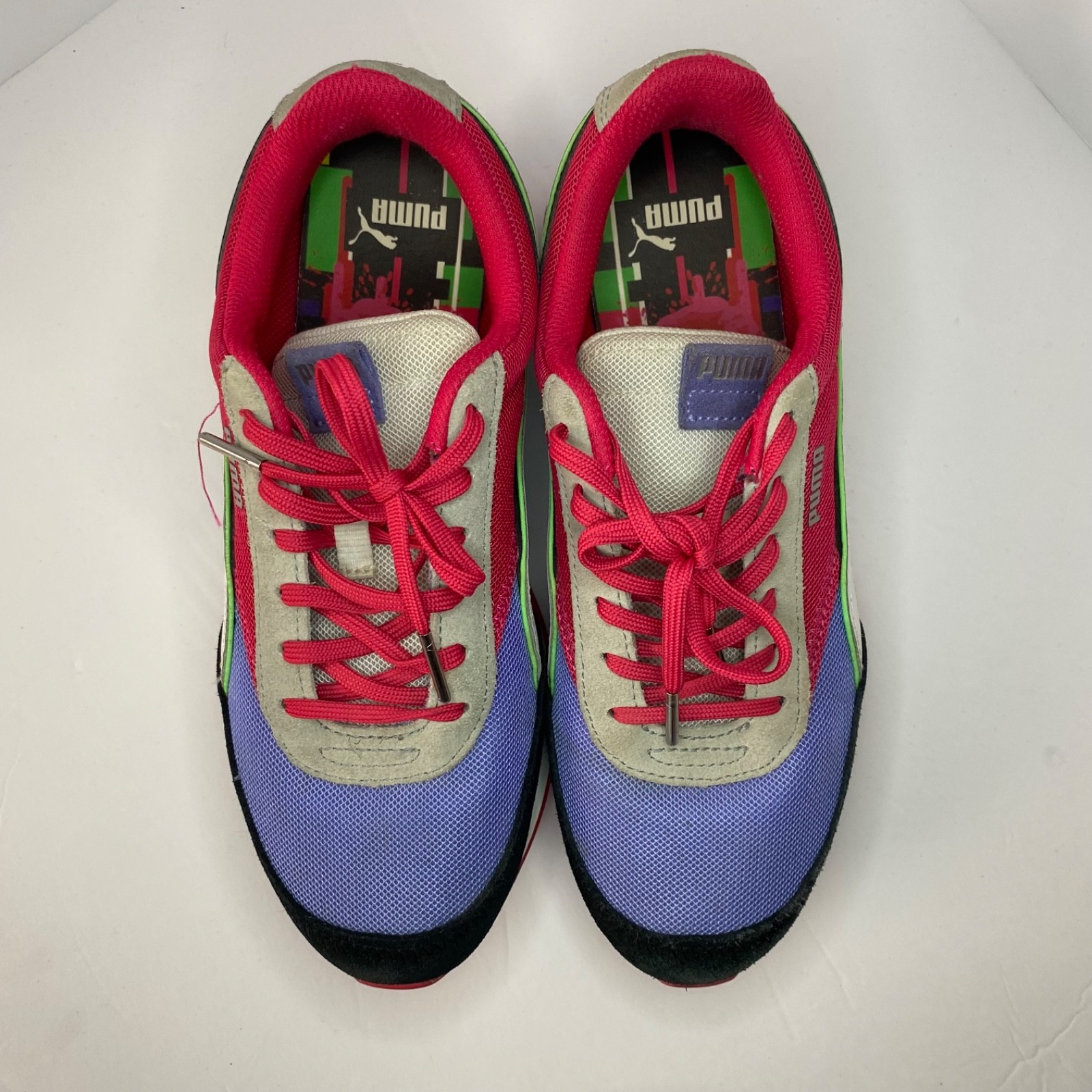 Puma Future Rider Womens Size 8 Red Blue White Gray Rider Foam 381684-01 Preppy